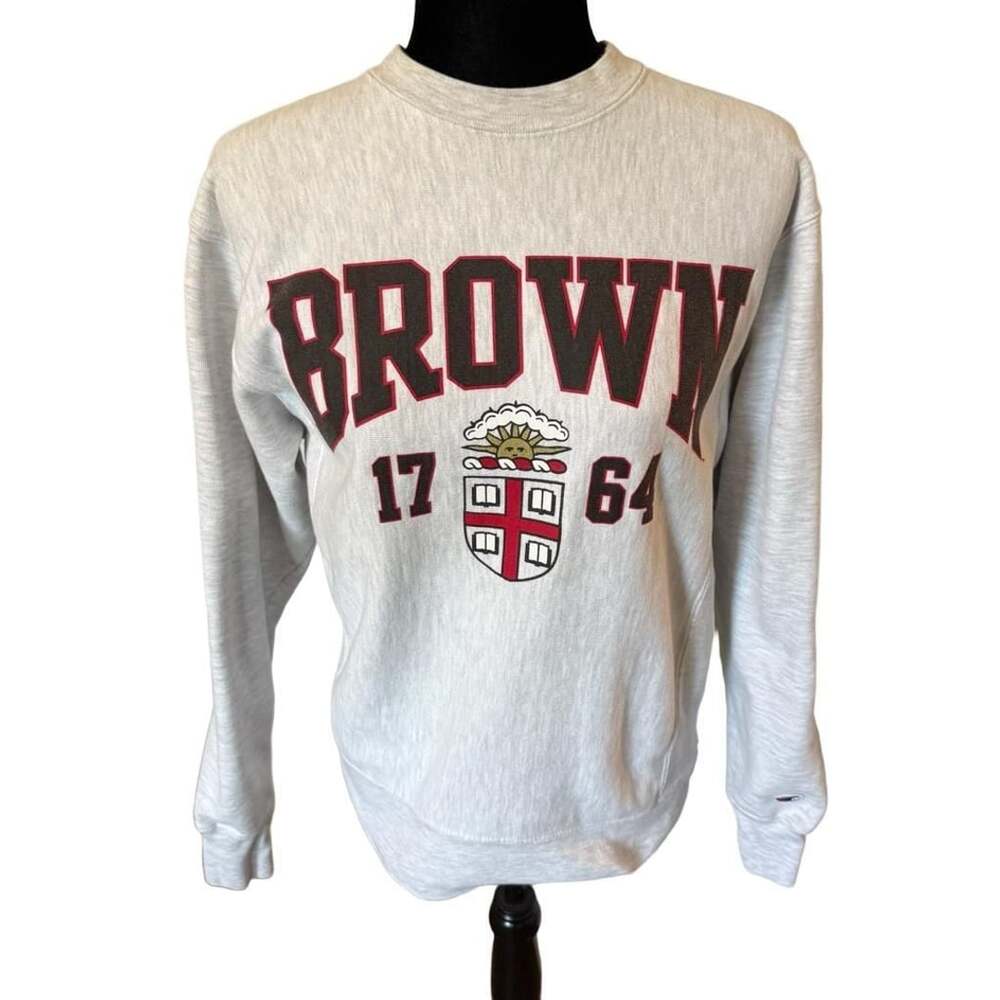 Champion Original Reverse Weave Brown University 1764 Crewneck Sweatshirt Gray